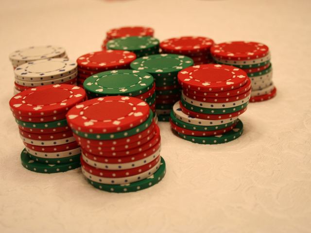 Casino chips on a table