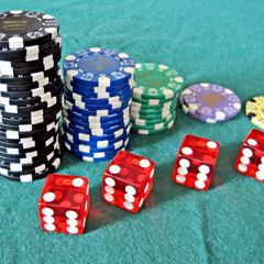Dice on a casino table