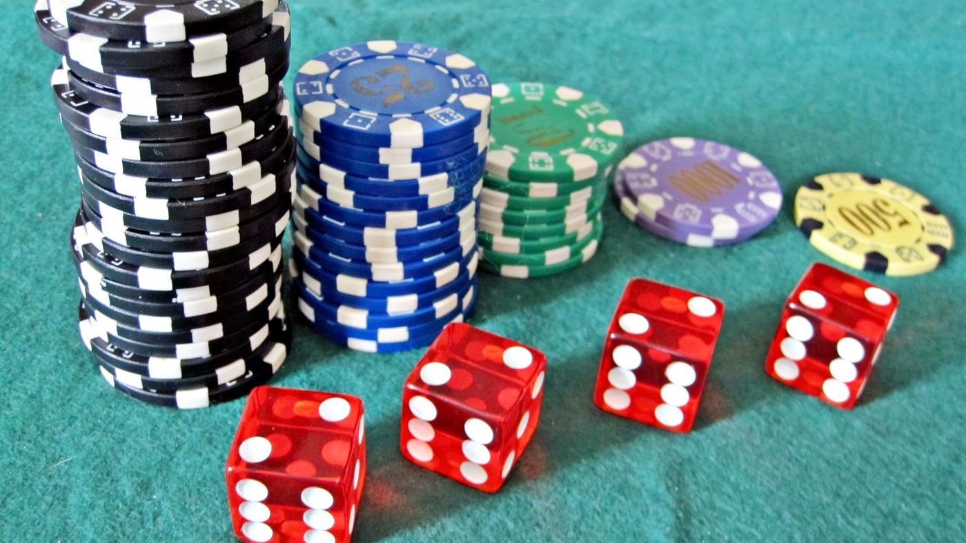 Dice on a casino table
