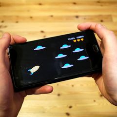 Playing on a smartphone
