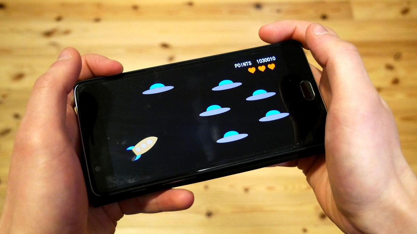 Playing on a smartphone